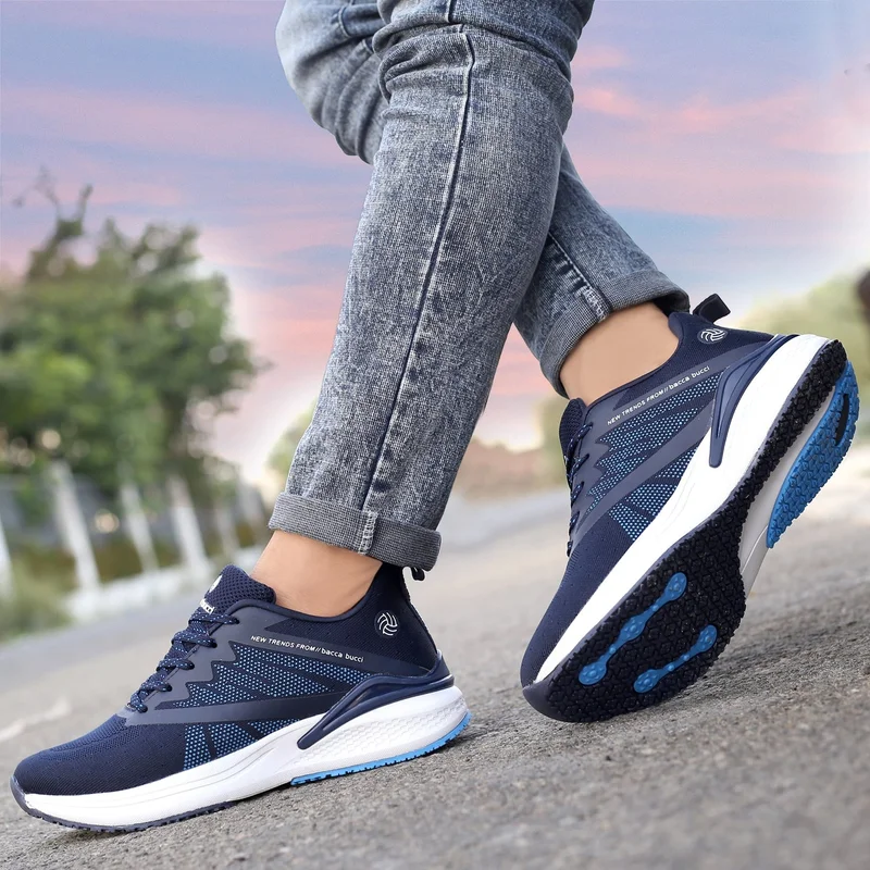 Bacca Bucci Blue Essential Everyday Walking and Running Shoes for Men | Best Price UAE